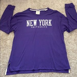 NYU Purple Longsleeve Shirt Size Medium